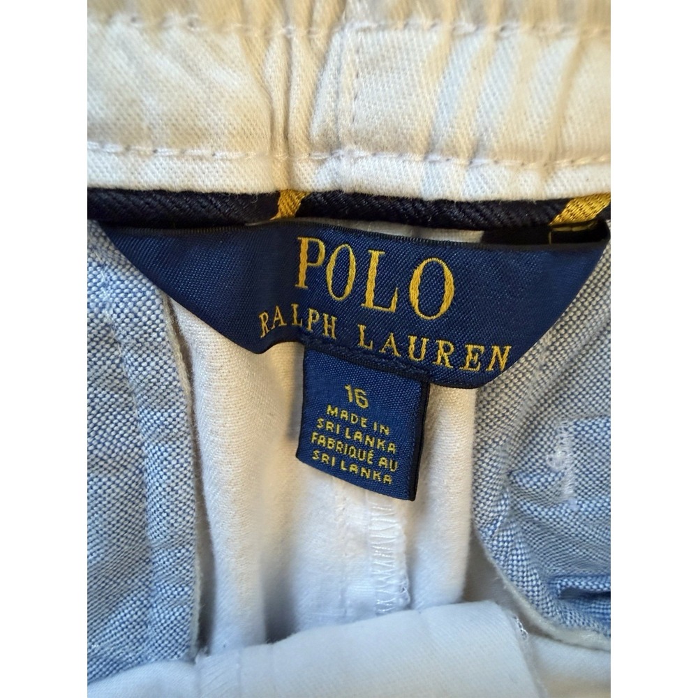 Polo Ralph Lauren White Multicolor Pony Prepster White Shorts Boys XL 16 - Picture 6 of 9